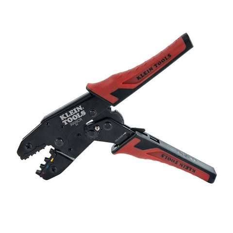 Ratcheting Insulated Terminal Crimper For 10 To 22 AWG Wire With Three Cavities 22 16 12 10 Red Blue Yellow Adjustable Compound Action