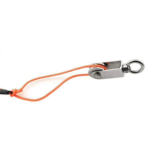 2 Pack U Type Swivel Pulleys 304 Stainless Steel With Duplex Bearings Detachable 360 Degree Rotation Heavy Duty Traction Wheel For Rope Rigging And Towing on orange rope