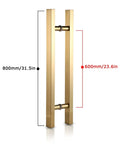 Beefy Stainless Steel Door Pull Handle For Glass And Wooden Doors, Heavy Duty Square Tube Gate Hardware, Brushed Finish