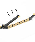 Copper Sleeve Bearing Steering Link For SCX24 And AX24, Adds 4mm Axles Each Side, Brass Ends For Heavier Front, Improves Steering Angles And Durability For RC Car Upgrade, shown with screws