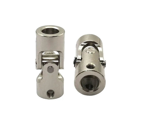 Five Pack 8mm to 8mm Universal Joint Motor Shaft Couplers Rotatable Steering Connectors for RC Cars, 45 steel, electroplated