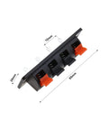 Side view of 10 Pack 4 Pin Speaker Terminal Blocks With Spring Clips For DIY Audio, Plug And Play Amp Test Clips, 65mm length