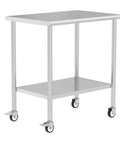 Stainless Steel Utility Work Table On Wheels 24 By 36 Heavy Duty Kitchen Cart With Adjustable Undershelf For Commercial Kitchen Garage Restaurant Lab Or Workshop