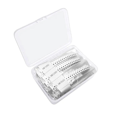 SMD Resistor Kit 0805 1R To 10M Ohm 1/8W Thick Film SMT Chip Resistors, 720 Pieces in clear box, taped for prototyping
