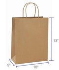 Bulk Kraft Shopping Bags With Handles 100 Count 10x5x13 Brown Paper Gift Bags For Gifts Merch Retail Party Takeout Grocery Recycled