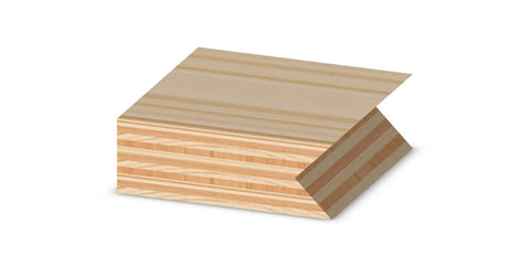 Cross-section of plywood showing edge finished with Carbide Edge Banding Router Bit Set With 1-1/2 Inch Diameter, 3/4 Inch Cutting Length.