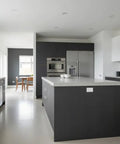 Modern kitchen featuring sleek cabinetry and island with Pro Grade Black Bogwood Reactive Water Based Interior Wood Stain.