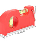 Rcniso Spirit Level Bubble Measuring Instrument for Home 2 Pieces Mini Magnetic Gradient with High Precision for Family Life ABS + TPR + Aluminum Frame in red with measurements.
