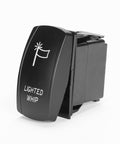 Whip Lights Rocker Switch With Wiring Harness Kit for 12V UTV ATV 10A Blade Fuse Battery Protection, lighted whip icon visible