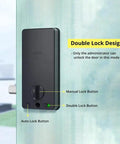 Slick Fingerprint Smart Deadbolt For Front Door Keyless Entry Keypad with Voice Remote Control features a double lock design.