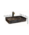 USZWBY Vessel Sinks Bathroom Vanity Sink Rectangular Ceramic Washbasin Art Countertop Basin Household Vessel with Faucet Bathroom Bowl Sink, 60cm x 34cm.