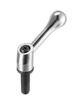 Dead Simple Quick Acting Toggle Clamp Handle, M12 X 40mm Locking Rotating Screw Knob with stainless steel lever mechanism.