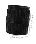 Two Piece Tubing Deburring Tools Reamers For Pipes Set, black tool with measurements 5.7cm x 4.5cm, compact portable design