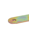 Built Like A Tank L Shape Repair Plates 99mm Square Metal Angle Brackets bronze tone close-up with hole for woodworking use
