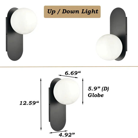 Modern Brass Wall Sconce With White Opal Glass Globe Dope Minimalist Wall Light Fixture For Living Room Or Hallway Rustic Yet Contemporary Look Easy Mount Durable Brass Base Subtle Ambient Glow