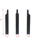 3 Piece One Half Inch Lathe Turning Tool Holders With RCMT0602 Carbide Inserts Durable Pro Grade Profiling And Turning Set For Precision Machining Includes Gray Inserts Fits Three Eighths And One Half Inch Shanks, showing three black tool holders with red measurement indicators.