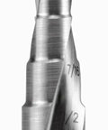 Step Drill Kit with HSS Bits for metalworking centering, spot drilling, deburring, bore; size 7/16" to 1/2" visible.