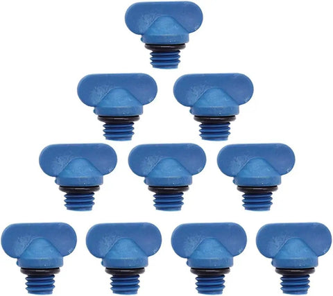 10 blue nylon plugs from Blue Nylon Engine Block Drain Plug Kit 10 Piece Set Bolt On Ready Perfect Fit For Manifolds Replaces Mercury 22 806608A02