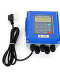Bi-Directional Ultrasonic Flow Meter For Liquid Water With TM-1 Sensor, Inline Wall Mount Or Insertion Setup, front view with cable