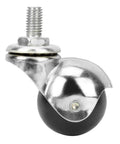 Heavy Duty Universal Ball Bearing Swivel Furniture Casters With 1.5 Inch Screw Stem And Tough Pvc Roller Wheels, chrome finish
