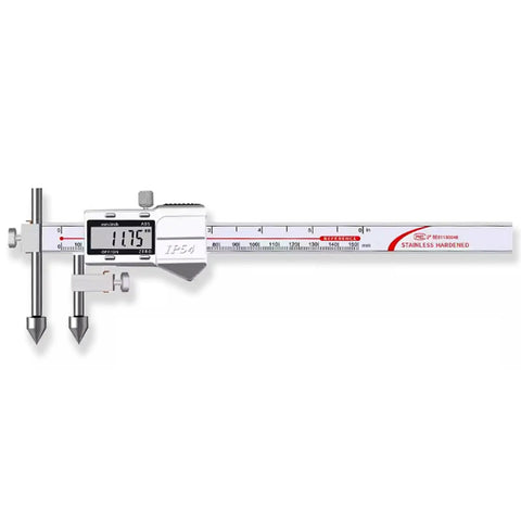 Offset Centerline Caliper For Precise Hole Center Distance Measurement With Vernier Readout And Cone Probe, stainless steel