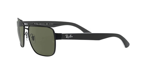 Dope Mens Square Sunglasses With Black Frames And Polarized Green Lenses, Lightweight Metal Nylon Frame, 58mm Wide