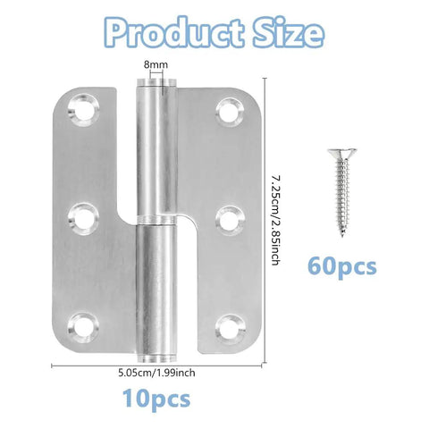 Heavy Duty Iron H Shape Lift Off Door Hinge Set 3x2 Inch Removable Hinges With 60 304 Stainless Steel Screws and measurements
