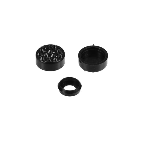 Black bolt covers and washers from Bling License Plate Fasteners Kit With Rhinestone Caps And Screws, Universal Fit for vehicles