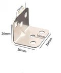 Detailed image of a Heavy Duty Stainless Steel L Bracket, 35mmx26mm size, for furniture reinforcement and woodworking joints.