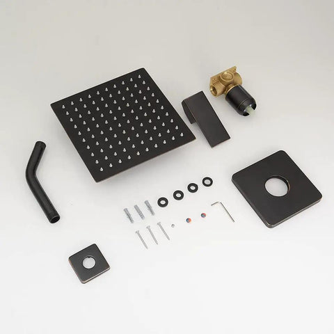Oil Rubbed Bronze Rain Shower System With 8 Inch Stainless Steel Head, Single Function Faucet Set, Rough In Valve Kit, All In One Luxury Bathroom Spa Upgrade With Strong Water Pressure And Durable Build
