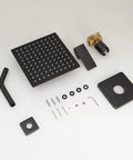 Oil Rubbed Bronze Shower Faucet Set With Wall Mounted Rainfall Shower System Stainless Steel Rain Shower Head components.