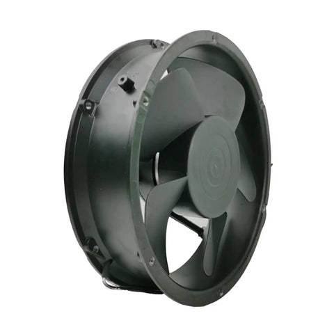 Beefy Heavy-Duty Industrial Cabinet Axial Cooling Fan 220 x 220 x 60mm 18cm, 220V AC, 0.43A, 65W, High Flow Exhaust Ventilation Fan For Enclosures And Electronics Cabinets. Gray plastic axial fan for electrical enclosures