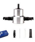 Two Head Sheet Metal Nibbler Cutter Built Tough 360 Degree Nibbler Drill Attachment with accessories for aluminum and steel.
