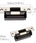 Failure Secure Heavy Duty Electric Strike Lock For North American Door ANSI Standard 1000kg Holding Force Fits Wooden Metal PVC Frames Drill Install visible dimensions.
