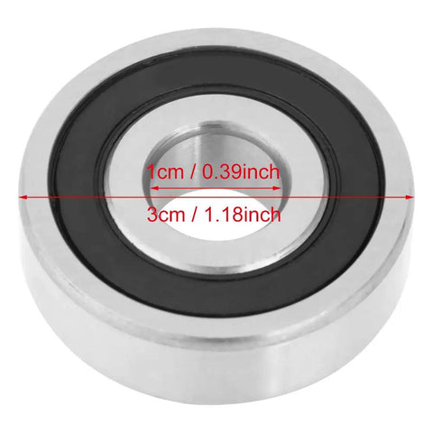 6200 2RS Ball Bearings Set Steel Double Rubber Sealed 10 X 30 X 9mm Low Noise Wheel Bearing Kit For Machinery Equipment Electrical Instruments And Toys High Precision 10 Pack, 3cm bearing close-up