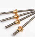 Beefy Heavy Duty T20 Leadscrew With 20mm Diameter Brass Nut Length From 100mm To 1000mm CNC And 3D Printing Ready Standard T20 Mount 8mm Lead 4 Start Smooth Precise Motion For DIY Machining, angled leadscrews with brass nuts
