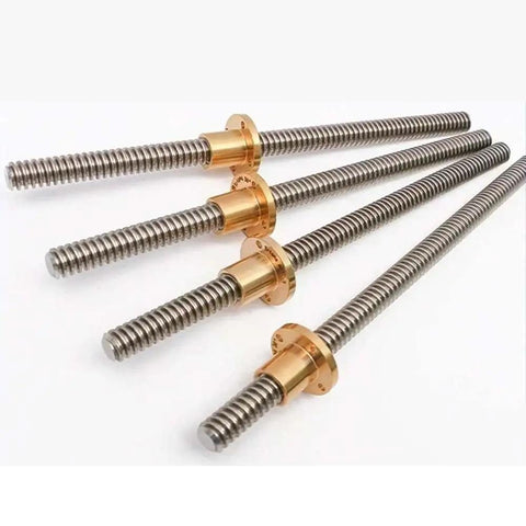 Beefy Heavy Duty T20 Leadscrew With 20mm Diameter Brass Nut Length From 100mm To 1000mm CNC And 3D Printing Ready Standard T20 Mount 8mm Lead 4 Start Smooth Precise Motion For DIY Machining, angled leadscrews with brass nuts