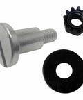 Kickass Replacement Shoulder Bolt Fits Traeger Grills Strong Threaded Rod Dang Solid For Ironwood Select Silverton Models No Sweat Quick Install Upgrade, showing a silver shoulder bolt and washers.