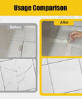 Usage comparison of Fast Drying Tile Repair Glue Kit For Cracks And Chips, showing before and after repair results on tiles.