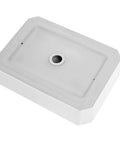 Rectangle Bathroom Vessel Sink 19 By 14 Inches Porcelain Ceramic White Above Counter Vanity Sink, top angled view