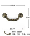 Antique Brass Zinc Alloy Drawer Handle For Cabinets And Doors, Old School Vintage Vibe Cabinet Pull with dimensions 163mm x 60mm