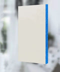 Sick Sound Control With High Density Acoustic Foam Panels Fabric Wrapped For Total Room Makeover Gray Polyester Wall Tiles Pack Of 30, side view of gray panel with blue edge.