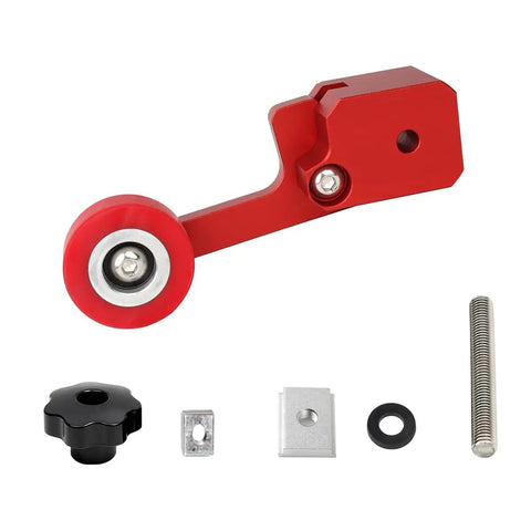 Dang Tough Bearing Roller Featherboards Precision Stock Guides Feed Steady On Table Saw Router And Band Saw Top Shelf Aluminum red roller and components.