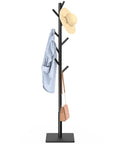 Freestanding Coat Rack With Stable Square Base 8 Hooks And 3 Adjustable Heights For Bedroom Office Or Entryway Heavy Duty Sturdy Coat Tree