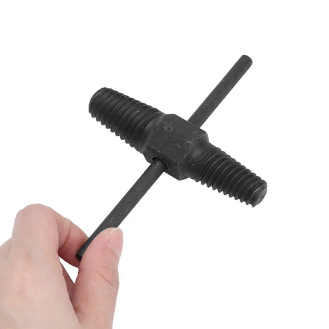 Heavy Duty Broken Screw Extractor Kit For Plumbers With Chrome Steel Dual Head Design To Pull Damaged Bolts From Faucet Pipes And Make Quick Home Repairs Without A Hassle, black hand tool