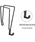 Over The Tank Toilet Paper Holder Stand, sturdy metal tissue roll dispenser in black finish showing EVA pad detail.