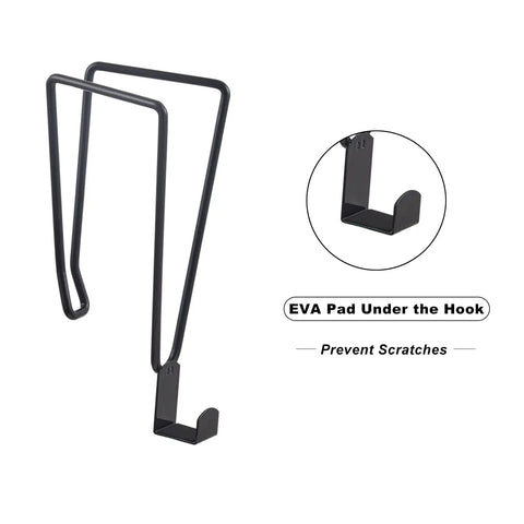 Over The Tank Toilet Paper Holder Stand, sturdy metal tissue roll dispenser in black finish showing EVA pad detail.