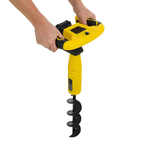 Cordless Post Hole Digger 350W Electric Auger Drill with 550 RPM, 7 Newton Meters Torque, manganese steel bit in use