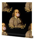 Benjamin Franklin PVC Free Vintage Hero Wallpaper featuring Dang Tough polyester blend and rugged linen texture.