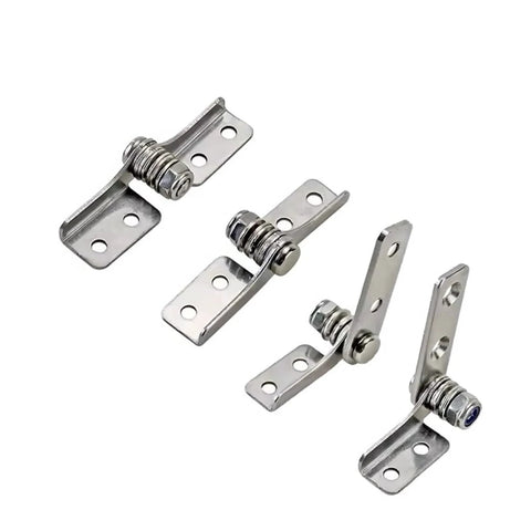 Stainless steel damping hinge kit with adjustable torque stop; left-right mounting brackets set